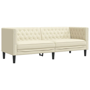 Καναπές Chesterfield 2 τεμαχίων σετ Cream Faux Leather