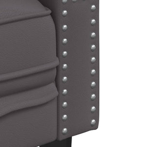 Σετ Καναπέδων Chesterfield 2 Τεμαχίων από Γκρι Συνθετικό Δέρμα - Pakobazaar