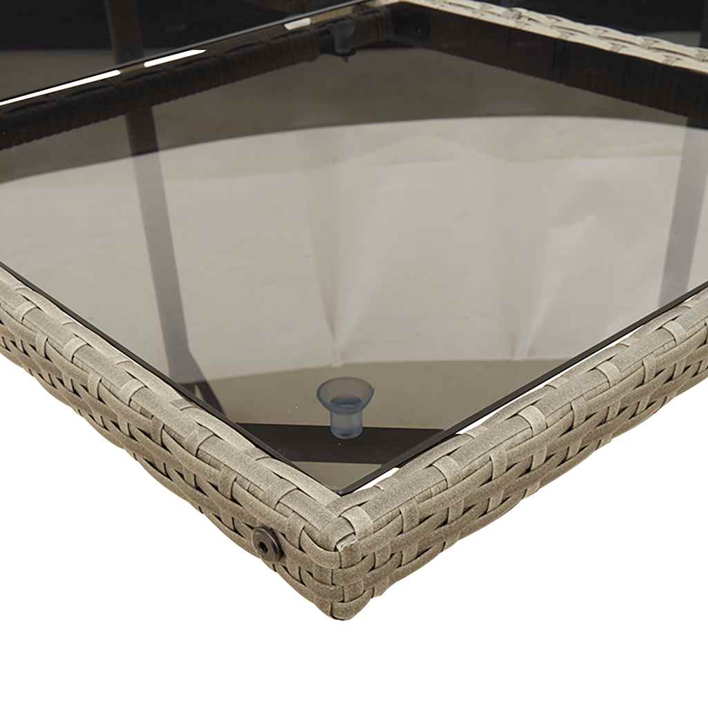 Σετ Τραπεζαρίας Κήπου 7 τεμ. Γκρι Συνθ. Ρατάν με Μαξιλάρια - Pakobazaar