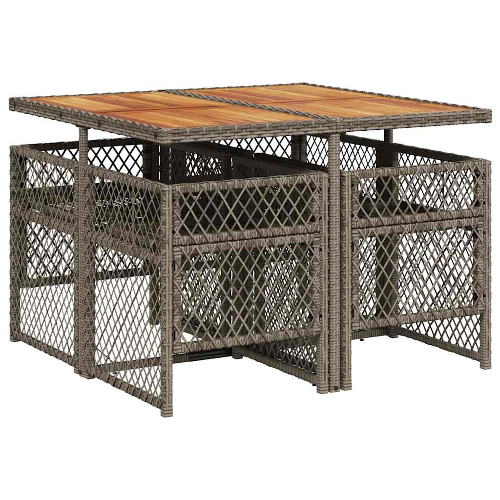 Σετ Τραπεζαρίας Κήπου 5 τεμ. Γκρι Συνθ. Ρατάν με Μαξιλάρια