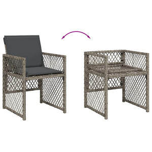 Σετ Τραπεζαρίας Κήπου 9 τεμ. Γκρι Συνθ. Ρατάν με Μαξιλάρια