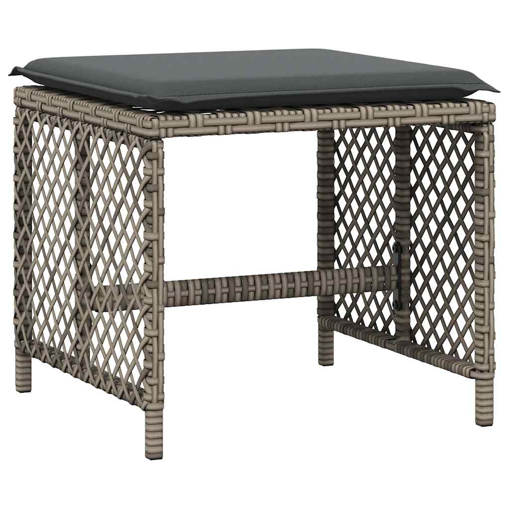 Τραπεζαρία Κήπου 13 Τεμαχίων Γκρι Συνθετικό Ρατάν με Μαξιλάρια