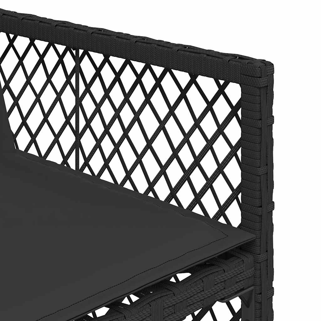 Σετ Τραπεζαρίας Κήπου 15 τεμ Μαύρο από Συνθ. Ρατάν με Μαξιλάρια