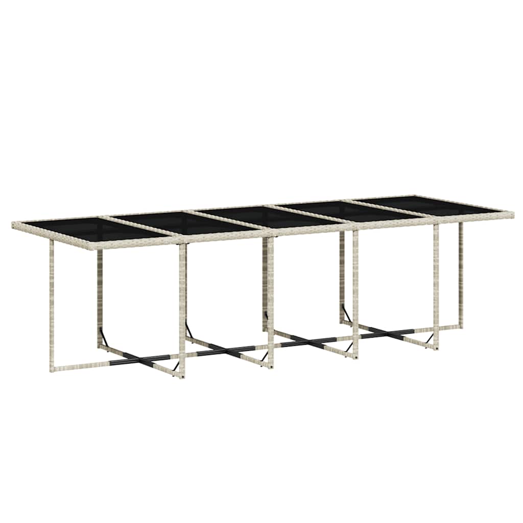 Σετ Τραπεζαρίας Κήπου 15 τεμ. Αν. Γκρι Συνθ. Ρατάν με Μαξιλάρια