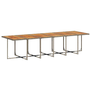 Σετ Τραπεζαρίας Κήπου 17 τεμ. Γκρι από Συνθ. Ρατάν με Μαξιλάρια