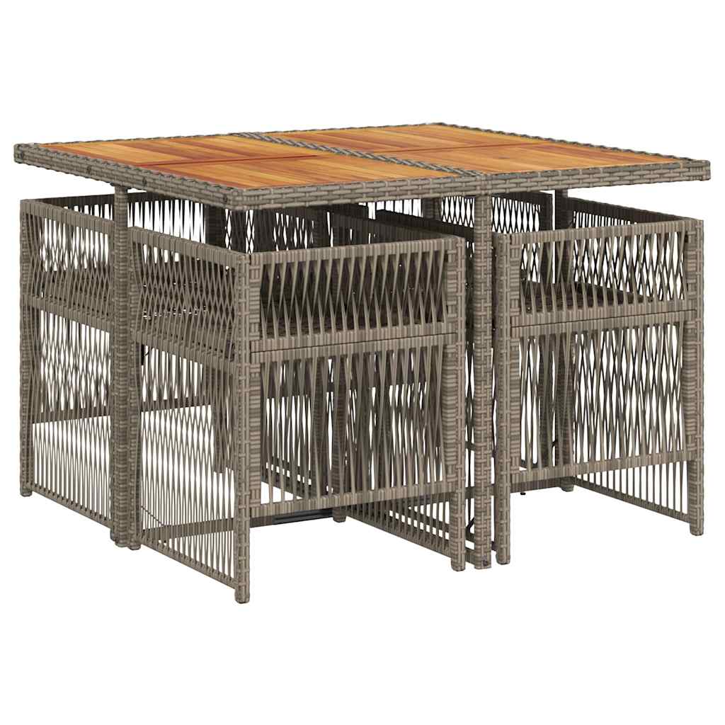 Σετ Τραπεζαρίας Κήπου 5 τεμ. Γκρι Συνθ. Ρατάν με Μαξιλάρια