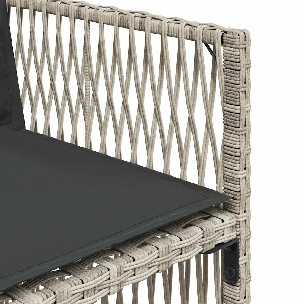 Σετ Τραπεζαρίας Κήπου 7 τεμ. Αν. Γκρι Συνθ. Ρατάν με Μαξιλάρια