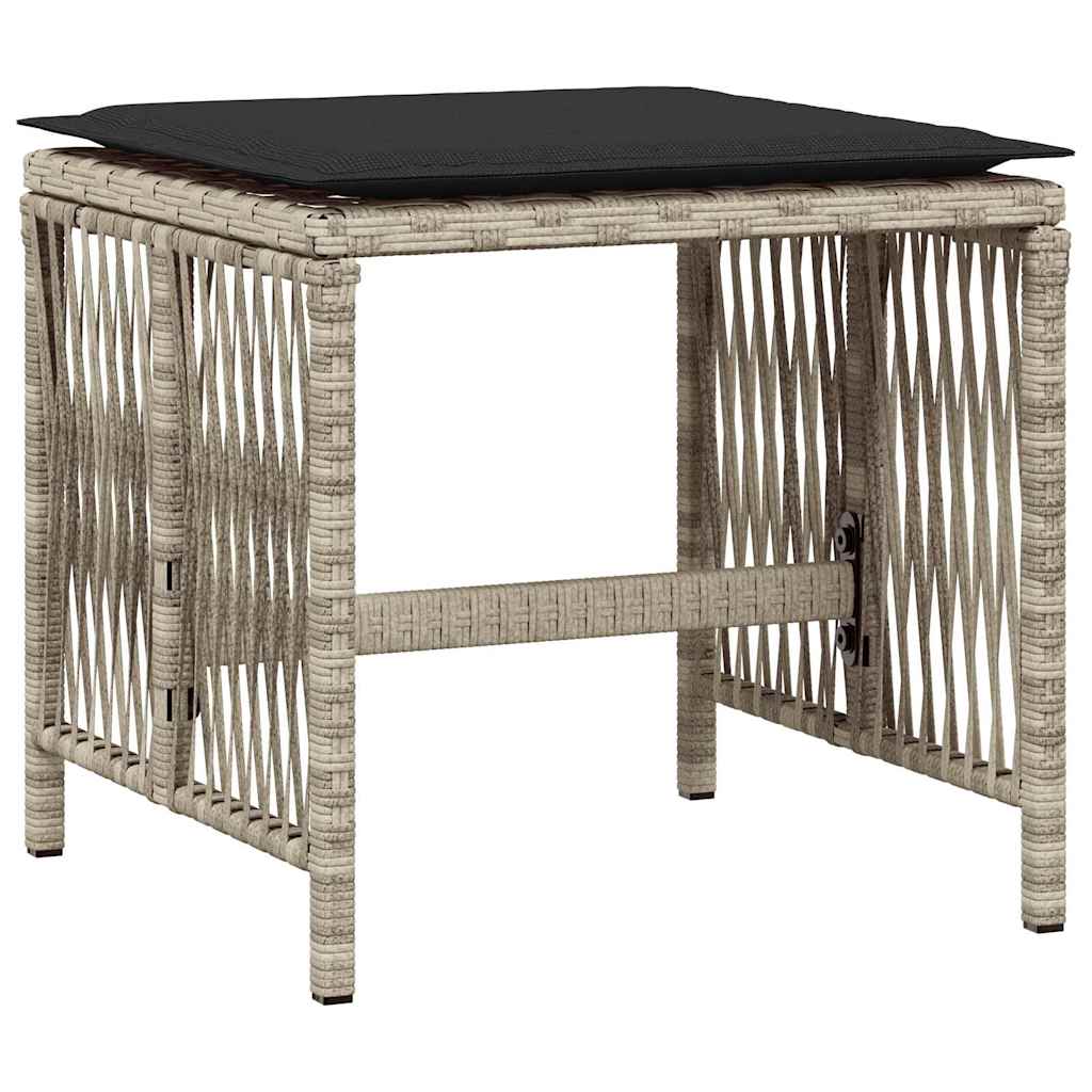 Σετ Τραπεζαρίας Κήπου 9 τεμ. Αν. Γκρι Συνθ. Ρατάν με Μαξιλάρια