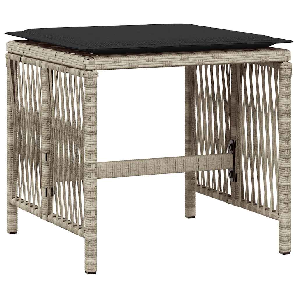 Σετ Τραπεζαρίας Κήπου 11 τεμ. Αν. Γκρι Συνθ. Ρατάν με Μαξιλάρια