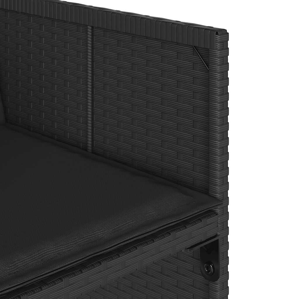 Σετ Τραπεζαρίας Κήπου 5 Τεμαχίων Μαύρο Συνθ. Ρατάν με Μαξιλάρια