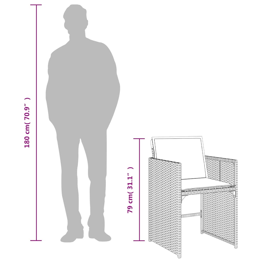 Σετ Τραπεζαρίας Κήπου 5 Τεμαχίων Μαύρο Συνθ. Ρατάν με Μαξιλάρια