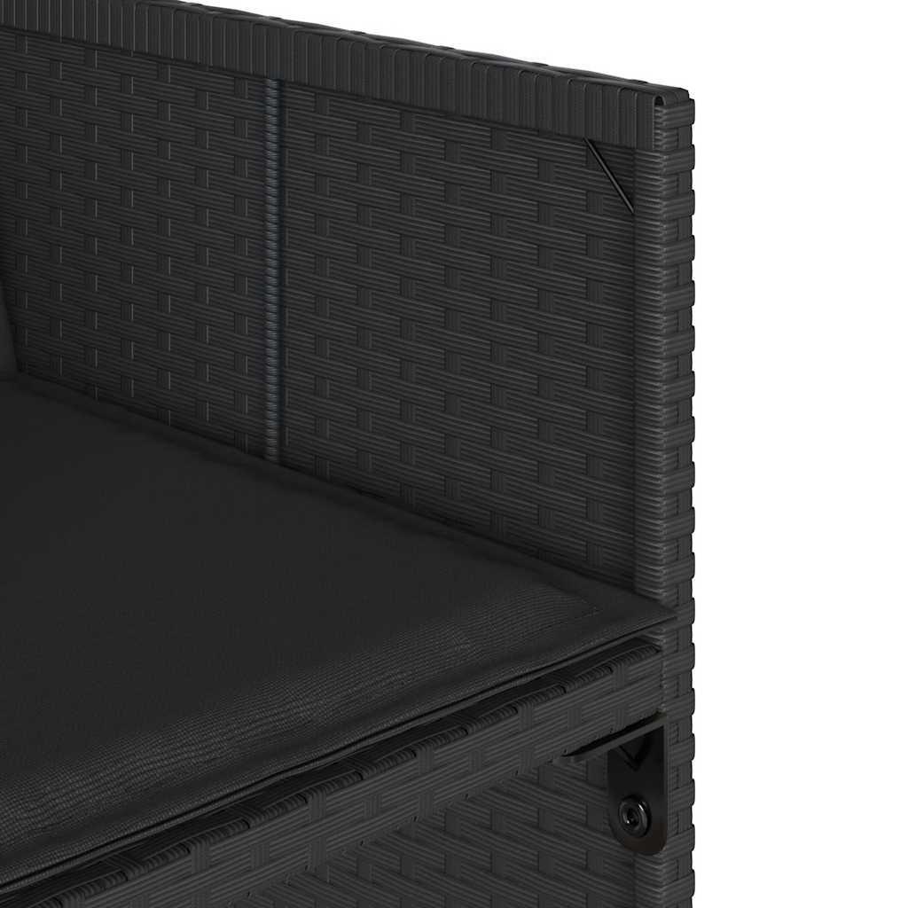 Σετ Τραπεζαρίας Κήπου 7 Τεμ. Μαύρο Συνθετικό Ρατάν με Μαξιλάρια