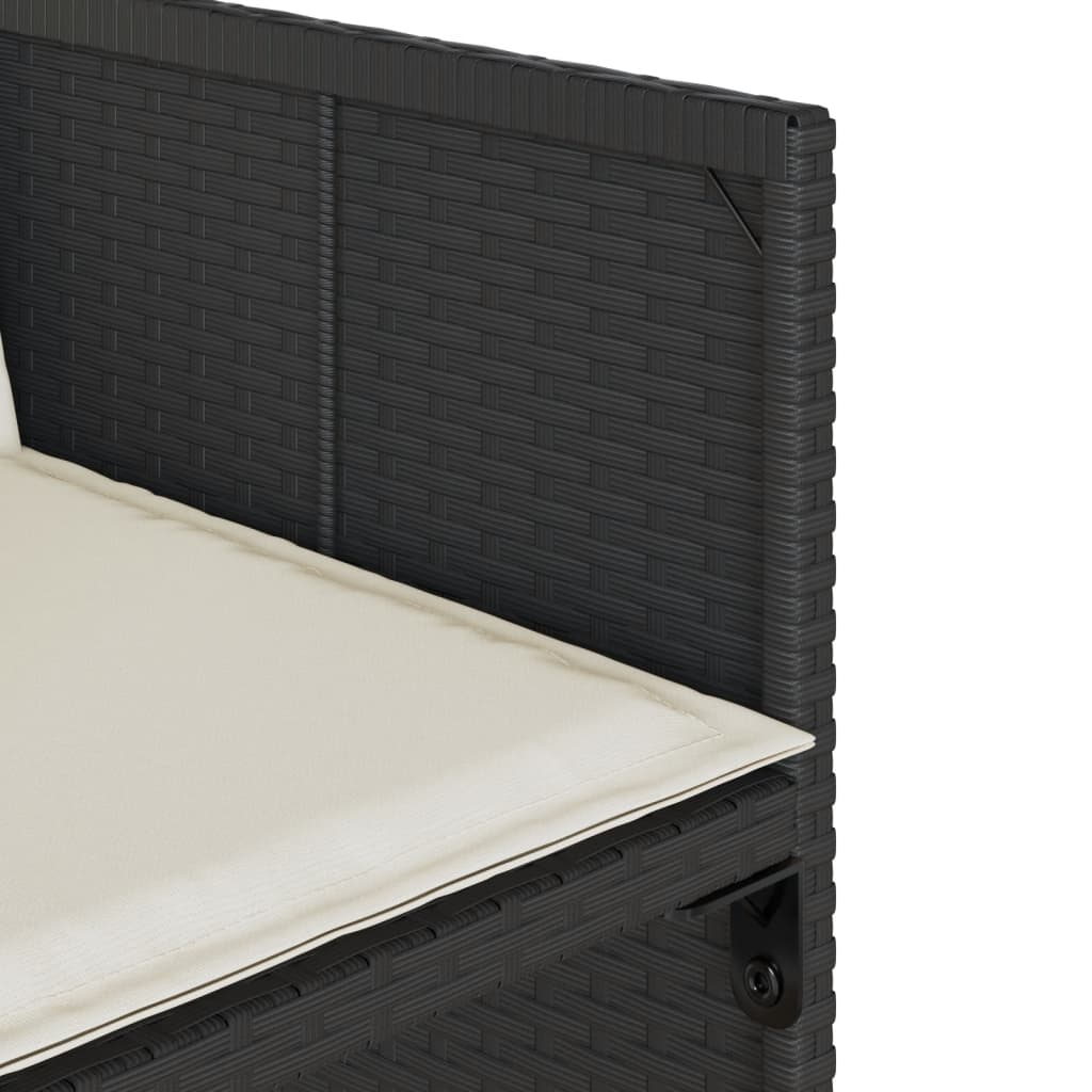 Σετ Τραπεζαρίας Κήπου 9 τεμ Μαύρο από Συνθ. Ρατάν με Μαξιλάρια