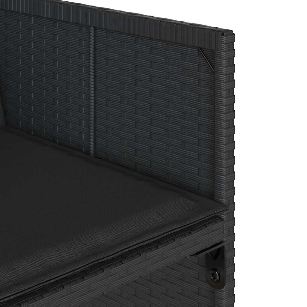 Σετ Τραπεζαρίας Κήπου 13τεμ. Μαύρο από Συνθ. Ρατάν με Μαξιλάρια