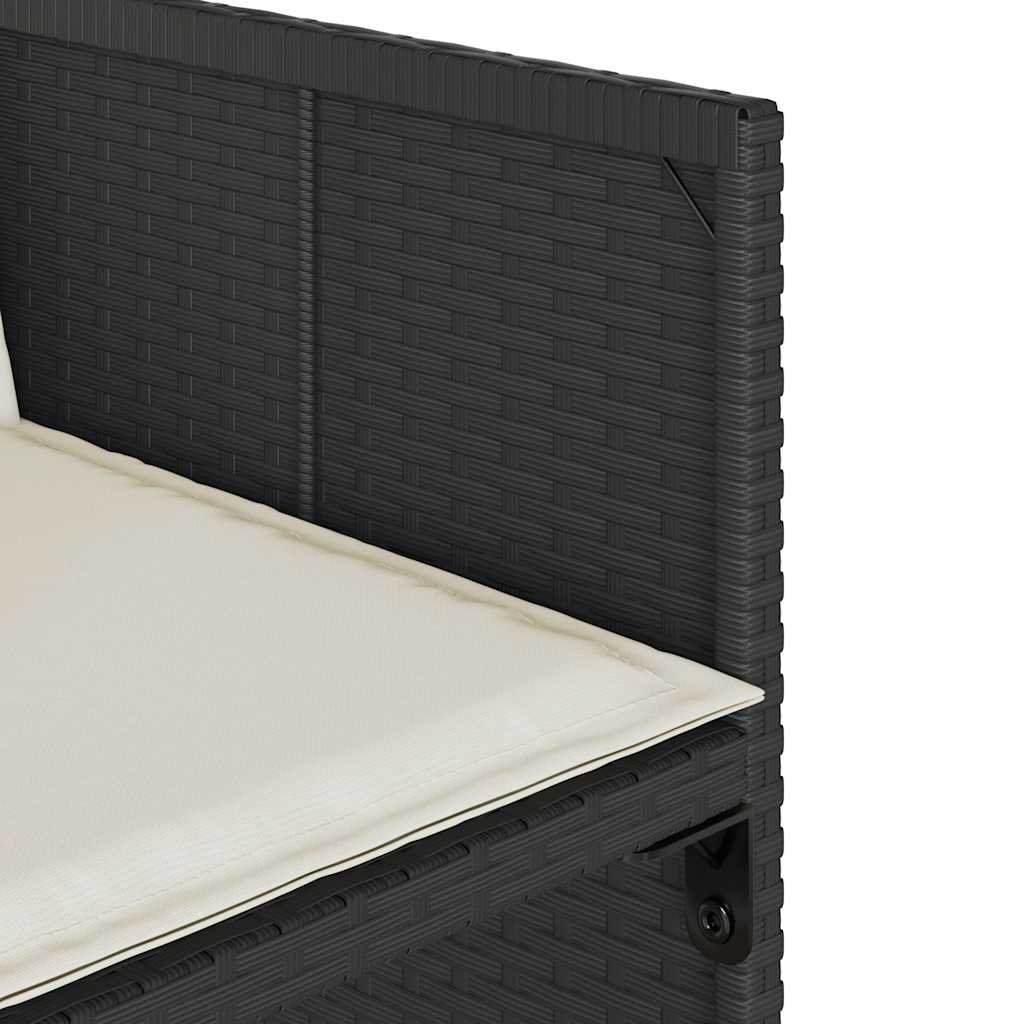 Σετ Τραπεζαρίας Κήπου 9 τεμ Μαύρο από Συνθ. Ρατάν με Μαξιλάρια