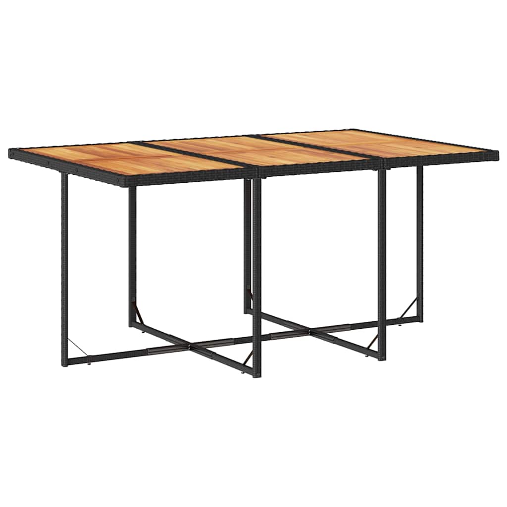 Σετ Τραπεζαρίας Κήπου 11 τεμ Μαύρο από Συνθ. Ρατάν με Μαξιλάρια