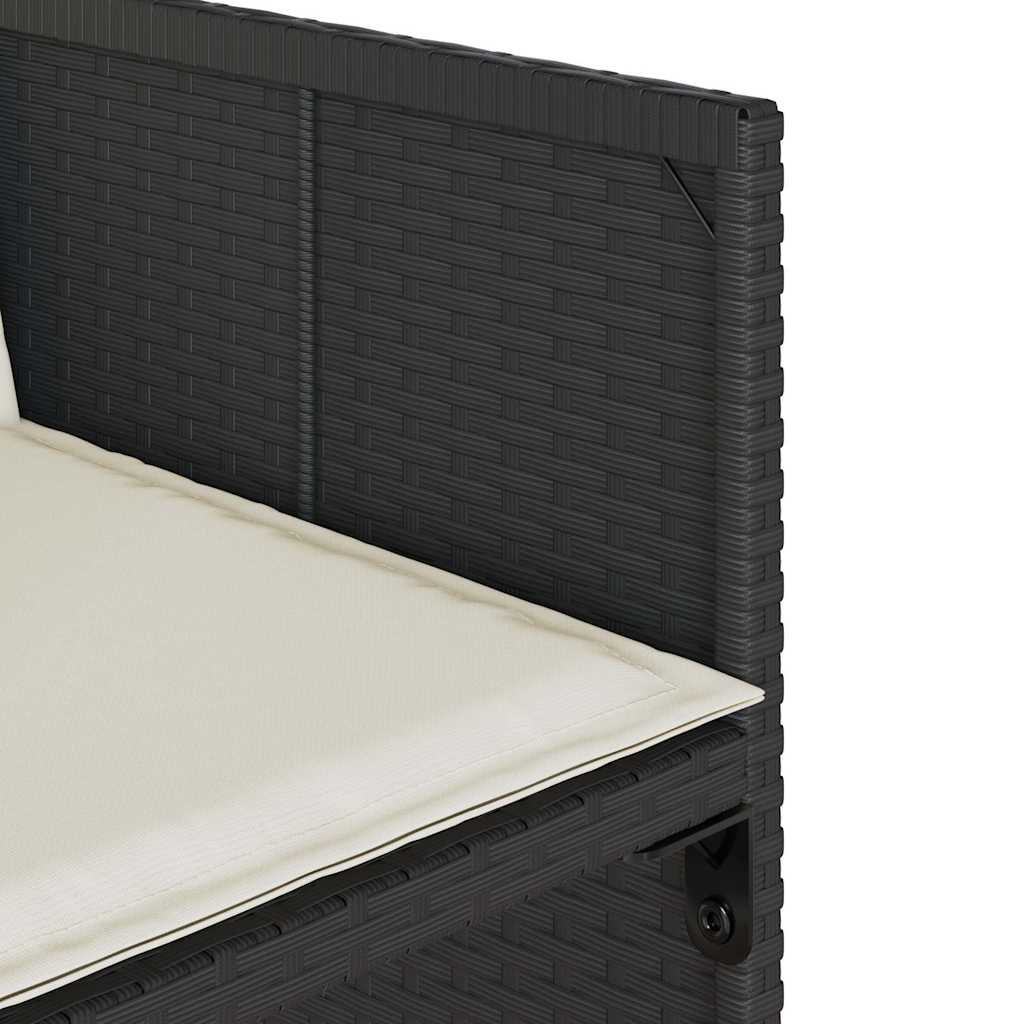 Σετ Τραπεζαρίας Κήπου 9 τεμ Μαύρο από Συνθ. Ρατάν με Μαξιλάρια