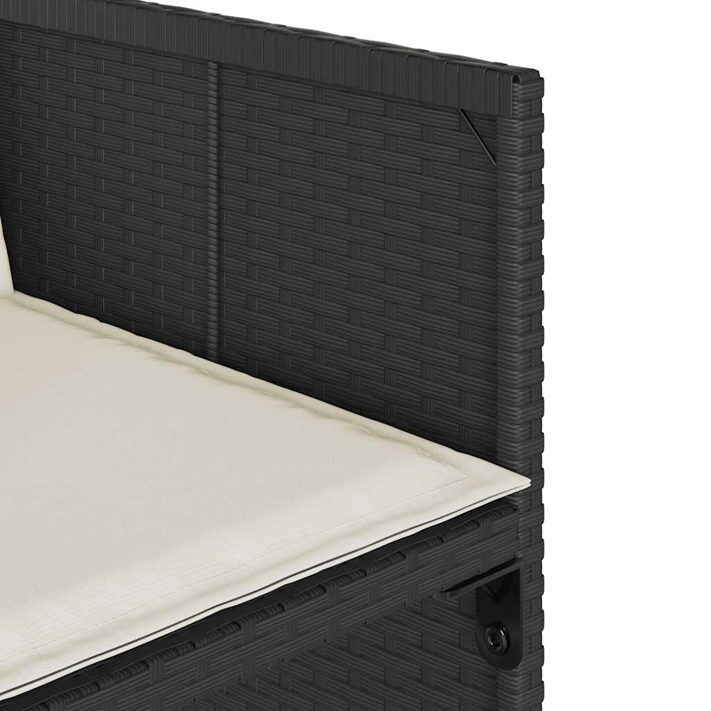 Σετ Τραπεζαρίας Κήπου 15 τεμ Μαύρο από Συνθ. Ρατάν με Μαξιλάρια - Pakobazaar