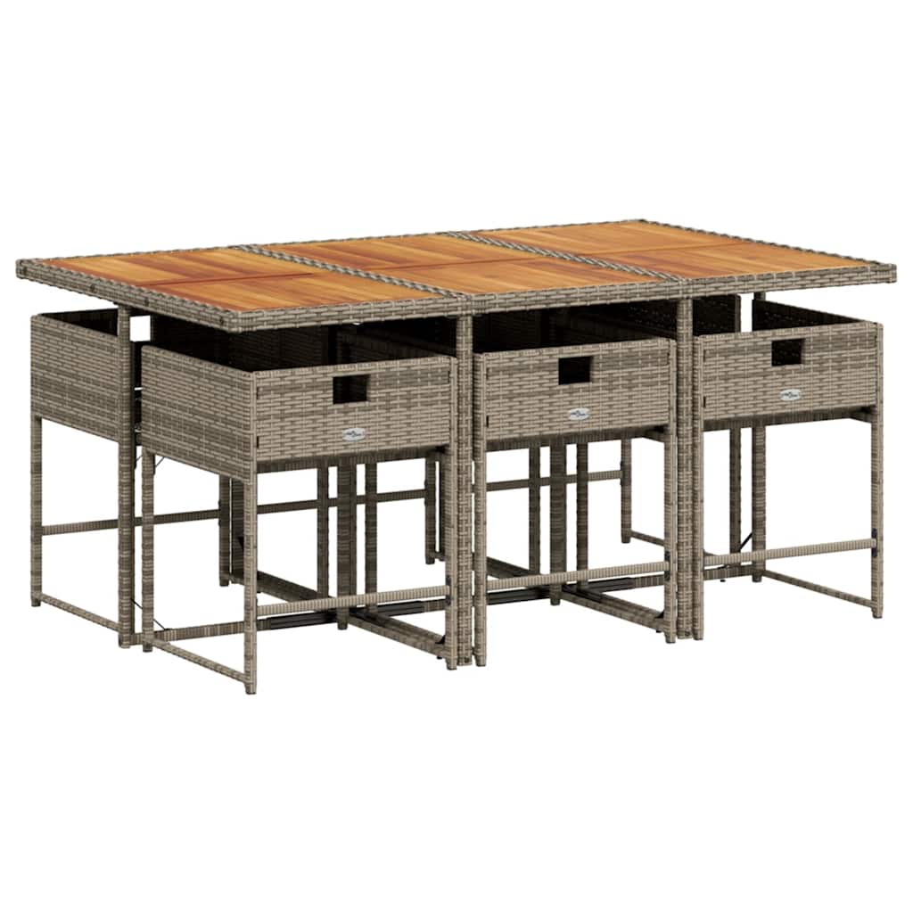 Σετ Τραπεζαρίας Κήπου 7 τεμ. Γκρι Συνθ. Ρατάν με Μαξιλάρια