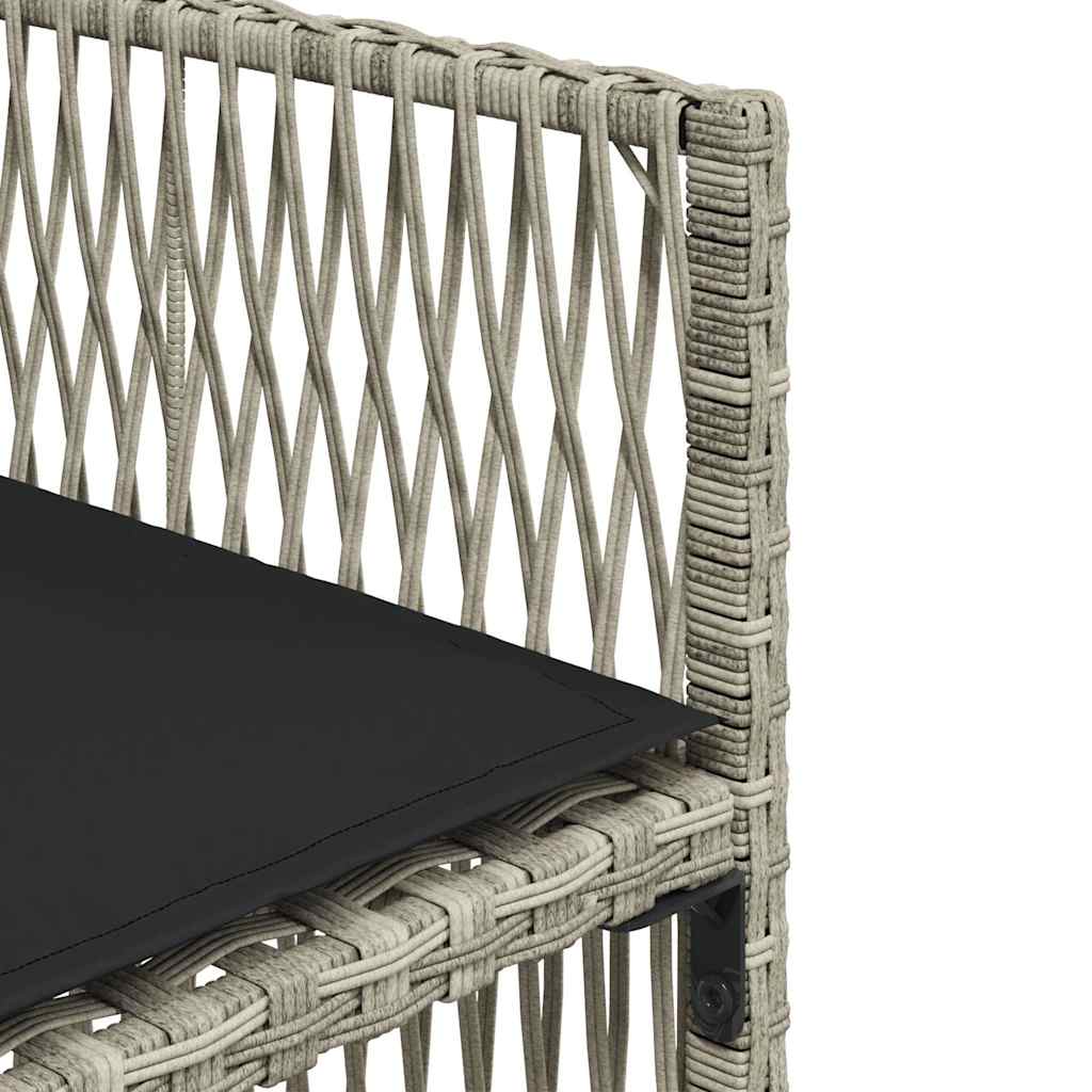 Σετ Τραπεζαρίας Κήπου 15 τεμ. Αν. Γκρι Συνθ. Ρατάν με Μαξιλάρια