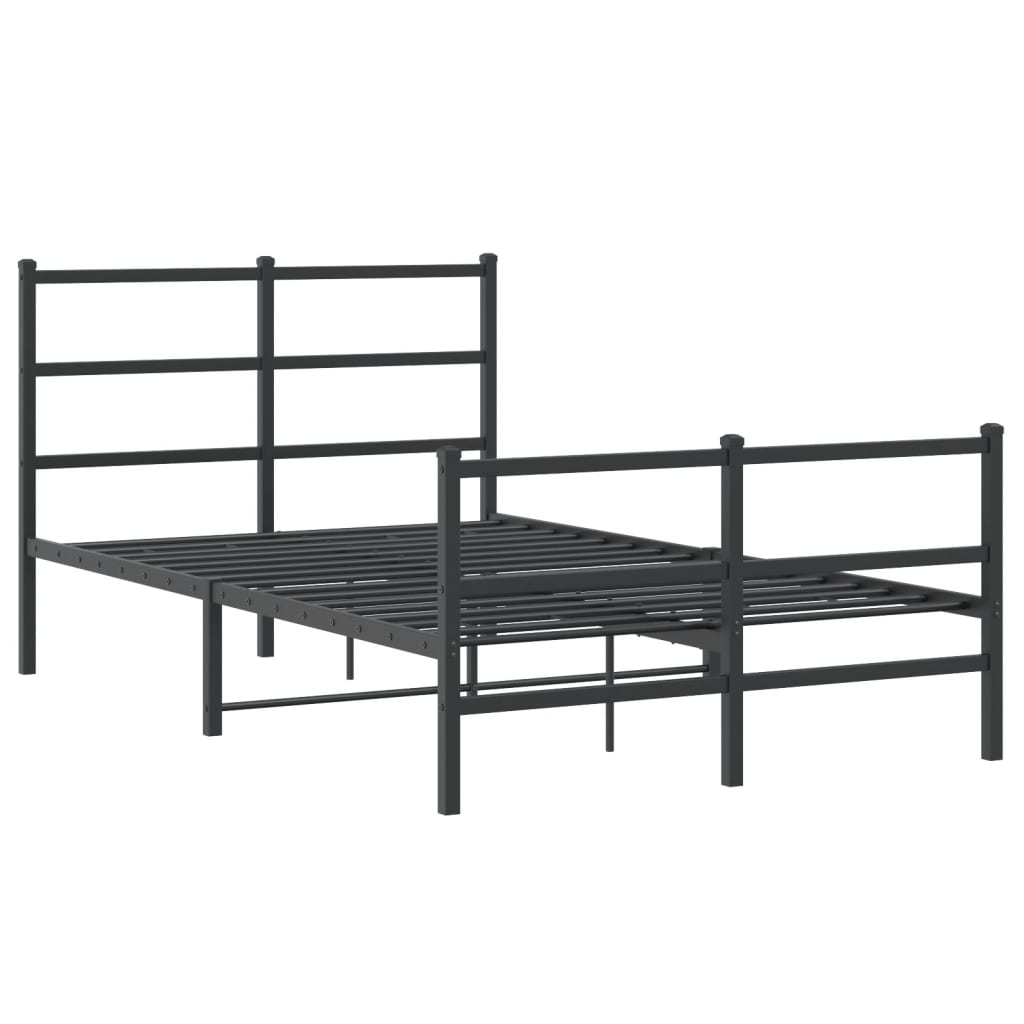 Πλαίσιο Κρεβατιού με Κεφαλάρι/Ποδαρικό Μαύρο 120x200εκ. Μέταλλο