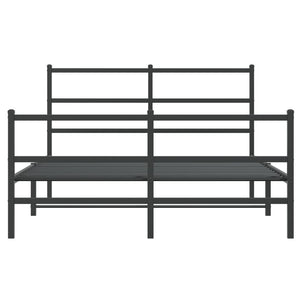Πλαίσιο Κρεβατιού με Κεφαλάρι/Ποδαρικό Μαύρο 140x190εκ. Μέταλλο
