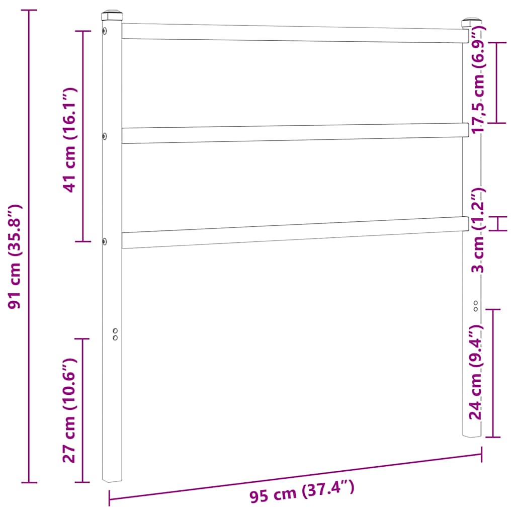 Ανταλλακτικό κεφαλάρι Μαύρο 90 εκ. Μεταλλικό - Pakobazaar