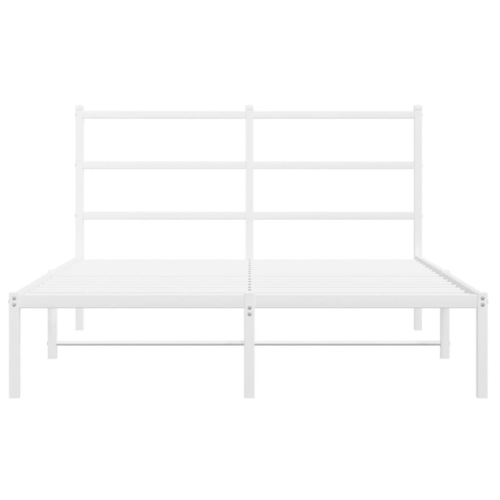 Πλαίσιο Κρεβατιού με Κεφαλάρι Λευκό 140 x 200 εκ. Μεταλλικό - Pakobazaar