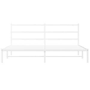 Πλαίσιο Κρεβατιού με Κεφαλάρι Λευκό 193 x 203 εκ. Μεταλλικό