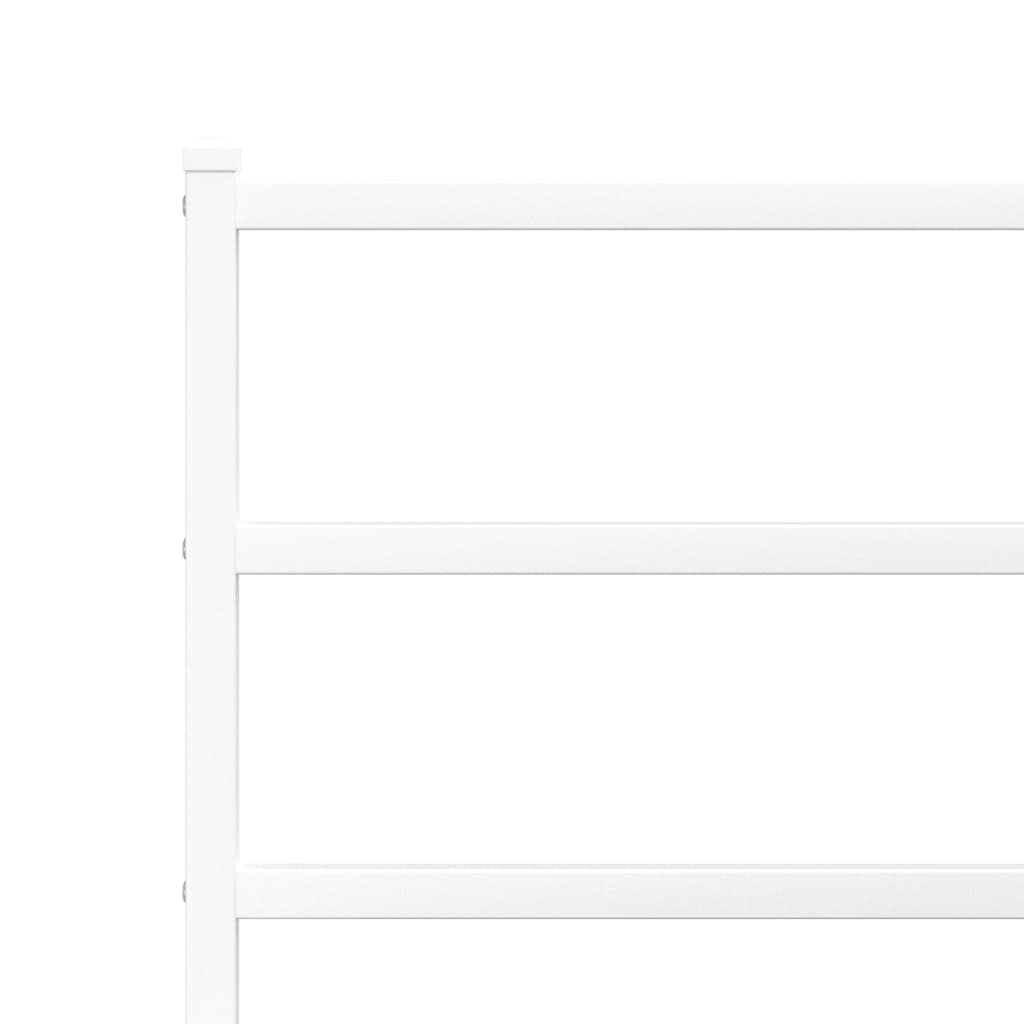 Πλαίσιο Κρεβατιού με Κεφαλάρι/Ποδαρικό Λευκό 193x203εκ. Μέταλλο