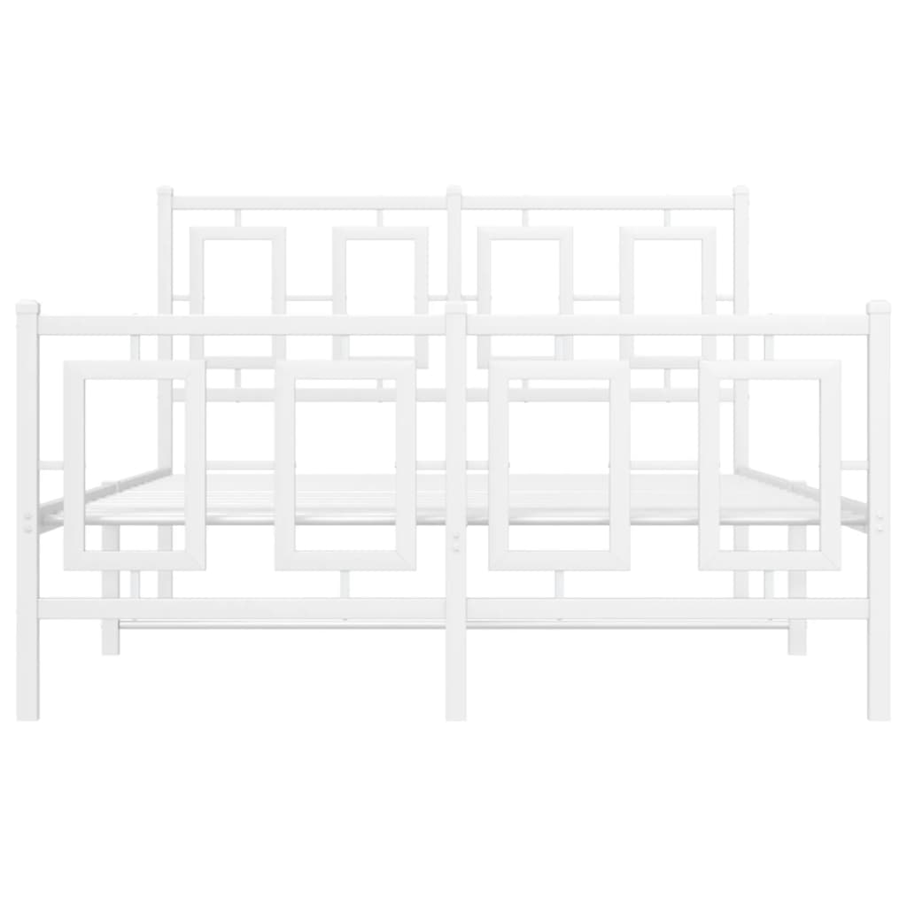 Πλαίσιο Κρεβατιού με Κεφαλάρι&Ποδαρικό Λευκό 120x200εκ. Μέταλλο