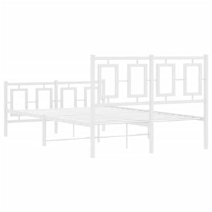 Πλαίσιο Κρεβατιού με Κεφαλάρι&Ποδαρικό Λευκό 120x200εκ. Μέταλλο