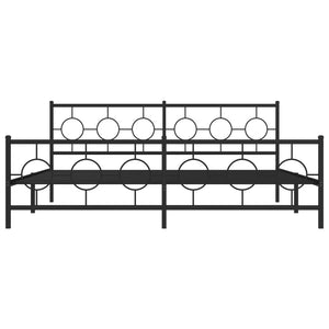 Πλαίσιο Κρεβατιού με Κεφαλάρι&Ποδαρικό Μαύρο 200x200εκ. Μέταλλο