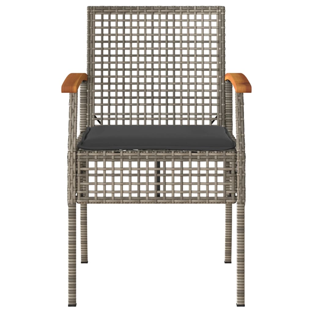 Σετ Επίπλων Bistro 3 τεμ. Γκρι Συνθ. Ρατάν/Ακακία + Μαξιλάρια