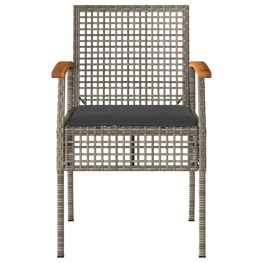 Σαλόνι Κήπου 4 Τεμαχίων Γκρι Συνθετικό Ρατάν με Μαξιλάρια