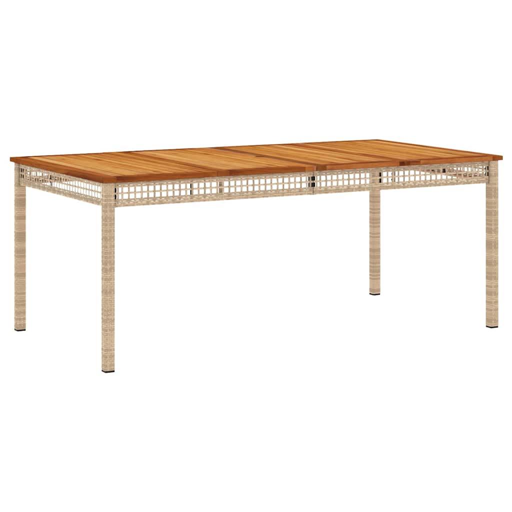 Τραπέζι Κήπου Μπεζ 180x90x75 εκ. Συνθετικό Ρατάν / Ξύλο Ακακίας