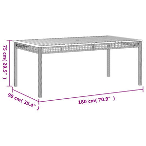 Τραπέζι Κήπου Μπεζ 180x90x75 εκ. Συνθετικό Ρατάν / Ξύλο Ακακίας
