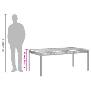 Τραπέζι Κήπου Μπεζ 180x90x75 εκ. Συνθετικό Ρατάν / Ξύλο Ακακίας