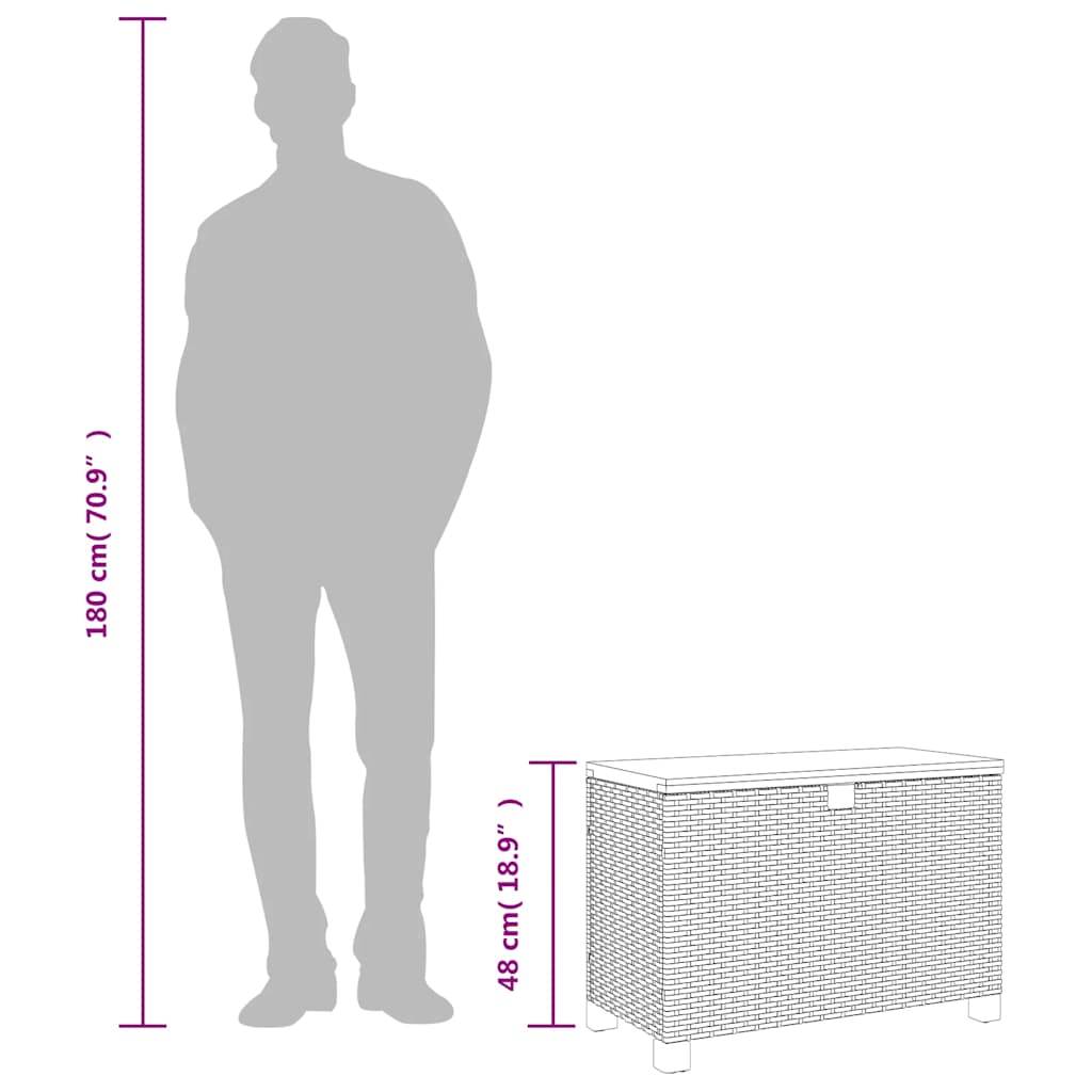 Κουτί Αποθ. Κήπου Γκρι 80x40x48 εκ. Συνθ. Ρατάν/Μασίφ Ακακία