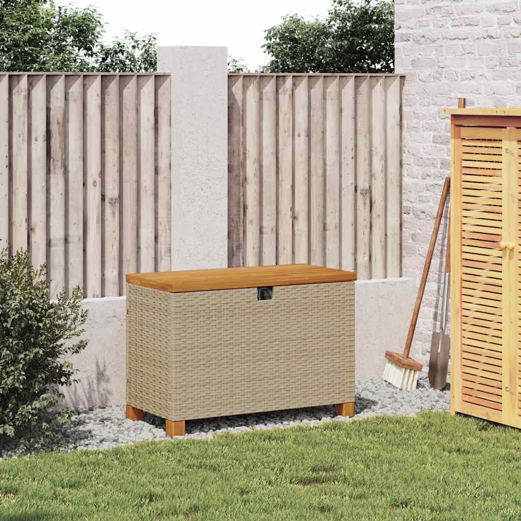 Κουτί Αποθ. Κήπου Μπεζ 80x40x48 εκ. Συνθ. Ρατάν/Μασίφ Ακακία