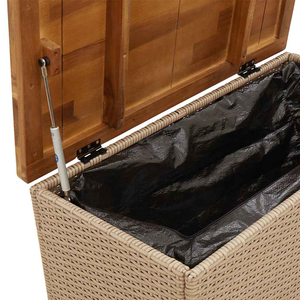 Κουτί Αποθ. Κήπου Μπεζ 80x40x48 εκ. Συνθ. Ρατάν/Μασίφ Ακακία