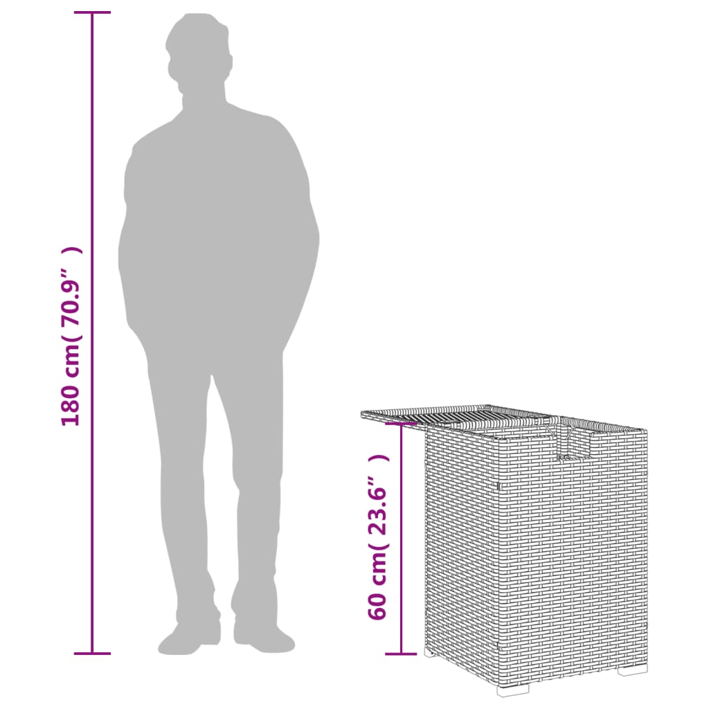 Κάλυμμα-Τραπέζι Φιάλης Προπανίου Μπεζ 40x40x60 εκ. Συνθ. Ρατάν - Pakobazaar