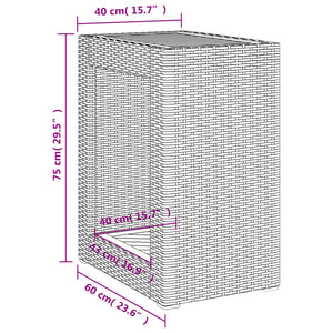 Τραπέζι Κήπου με Ξύλινη Επιφάνεια Γκρι 60x40x75 εκ. Συνθ. Ρατάν