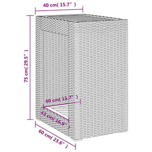 Τραπέζι Κήπου με Ξύλινη Επιφάνεια Μπεζ 60x40x75 εκ Συνθ. Ρατάν