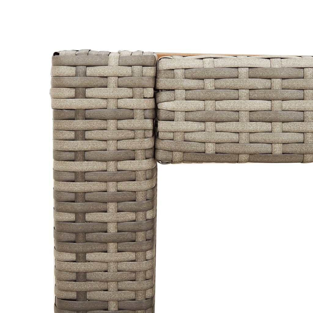 Τραπέζι Κήπου με Ξύλινη Επιφάνεια Γκρι 100x40x75 εκ Συνθ. Ρατάν