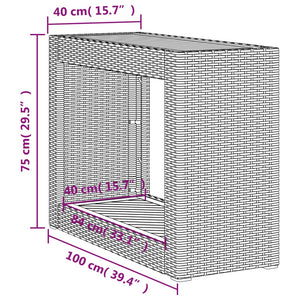 Τραπέζι Κήπου με Ξύλινη Επιφάνεια Μπεζ 100x40x75 εκ Συνθ. Ρατάν