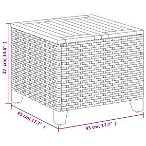 Τραπέζι Κήπου Γκρι 45x45x37 εκ. Συνθετικό Ρατάν/Ξύλο Ακακίας