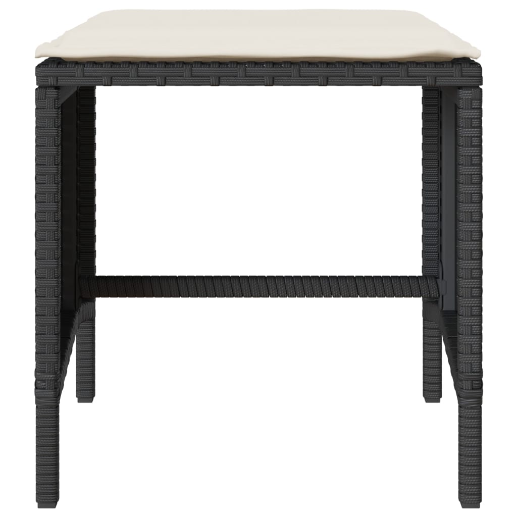 Σαλόνι Κήπου Σετ 4 Τεμαχίων με Μαξιλάρια Μαύρο Συνθετικό Ρατάν