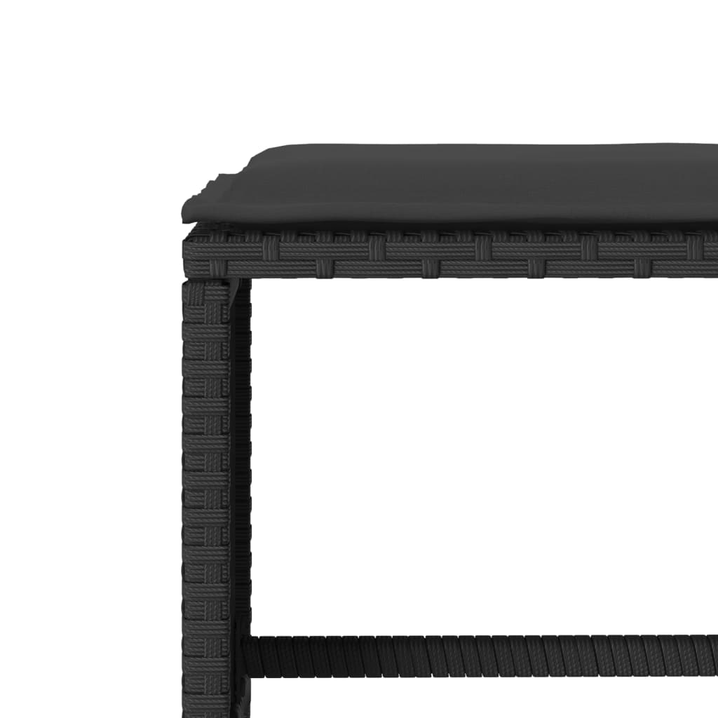 Σαλόνι Κήπου Σετ 4 Τεμαχίων με Μαξιλάρια Μαύρο Συνθετικό Ρατάν