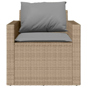 Σετ Καναπέ Κήπου 4 τεμ. Μπεζ Συνθετικό Ρατάν με Μαξιλάρια
